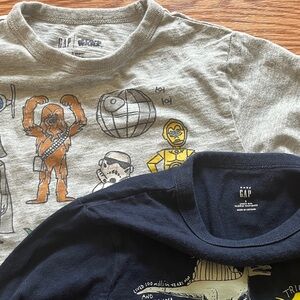 GAP Kids Star Wars and Dinosaur Graphic Tees - Gray and Navy